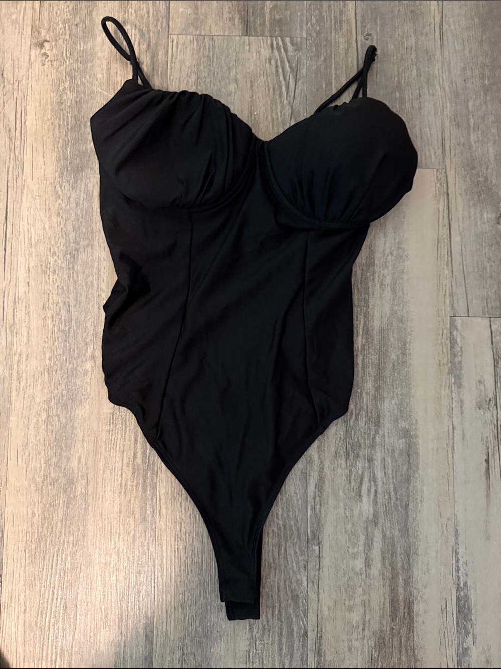 Women's Black Bodysuit with Bust Support